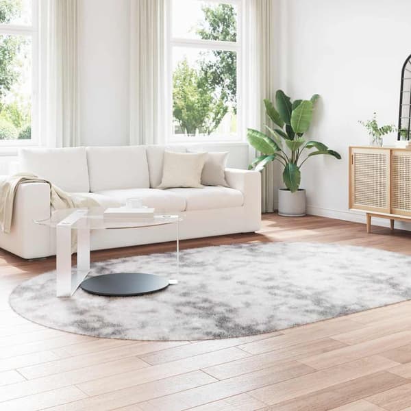 Ryamatta med lång lugg NAVARRA silvergrå 300x200 cm polyester