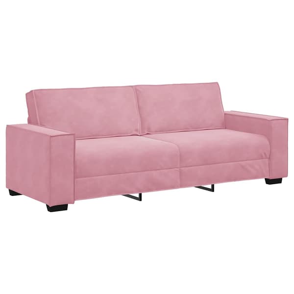 Soffgrupp med dynor 2 delar rosa sammet