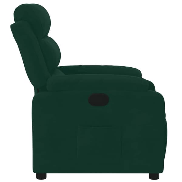 Reclinerfåtölj mörkgrön sammet