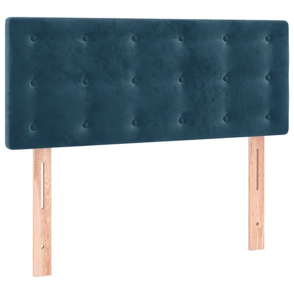 Ramsäng med madrass mörkblå 80x200 cm sammet