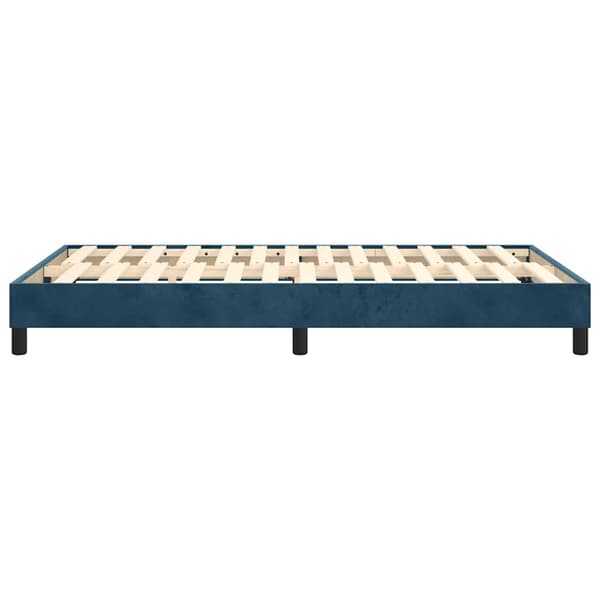 Boxspring-sängram mörkblå 120x200 cm sammet