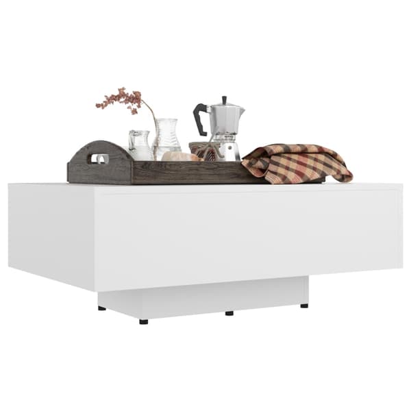 Soffbord vit 85x55x31 cm konstruerat trä