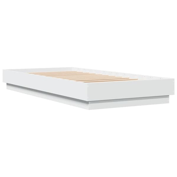 Sängram vit 90x200 cm konstruerat trä