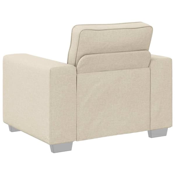 Soffstol Beige 100 cm Linnenblandad tyg