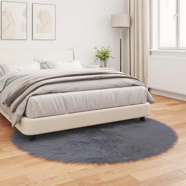 Fuskfäll matta TAFALLA Antracit Ø 200 cm Polyester