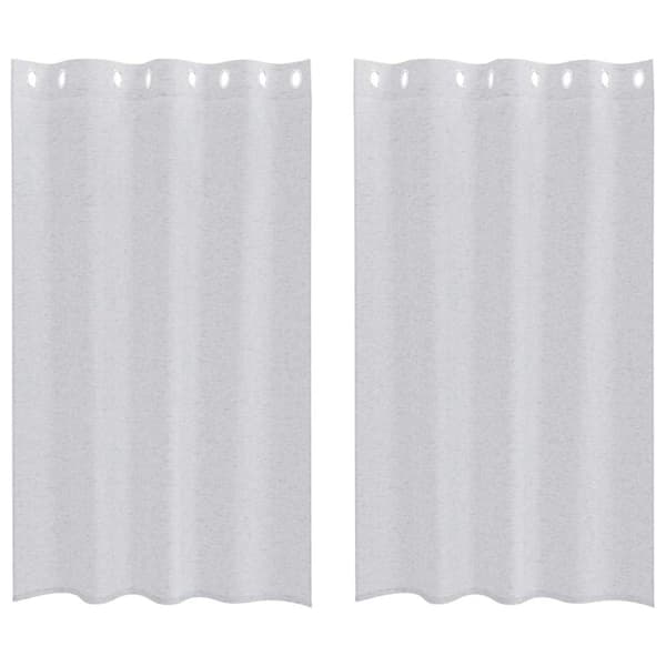 Voile Gardin 2 st Ljusgrå 175 x 140 cm Polyester