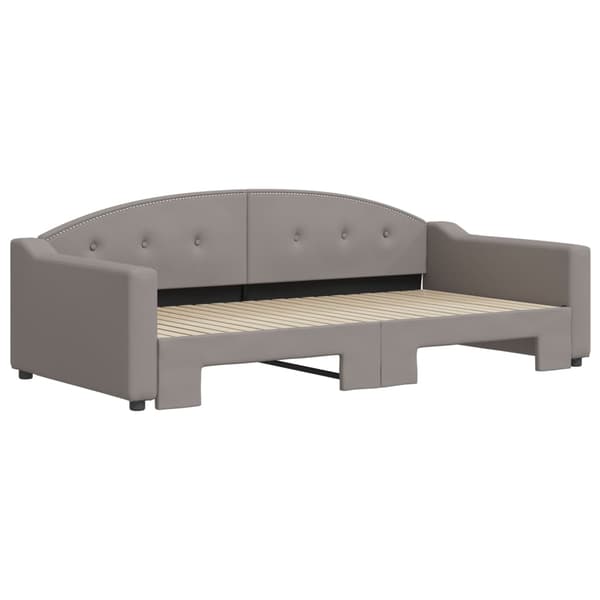 Dagbädd utdragbar taupe 100x200 cm tyg