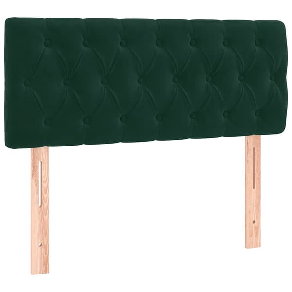 Ramsäng med madrass mörkgrön 90x200 cm sammet