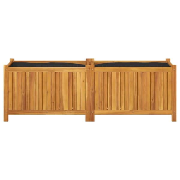 Odlingslåda med foder 153x38,5x50 cm massivt akaciaträ