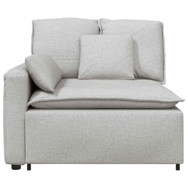 Modulär soffa armstödsändmodul med dynor molngrå 100 cm
