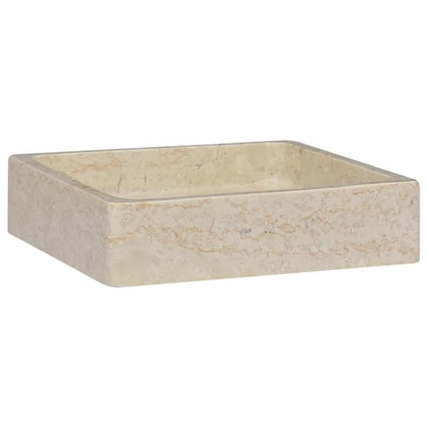 Handfat gräddvit 40x40x10 cm marmor