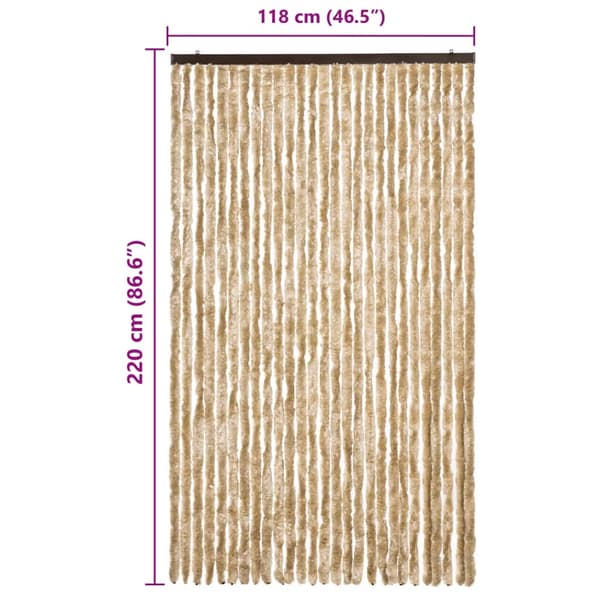 Insektsdraperi beige 118x220 cm chenille