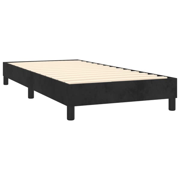 Boxspring-sängram svart 90x190 cm sammet