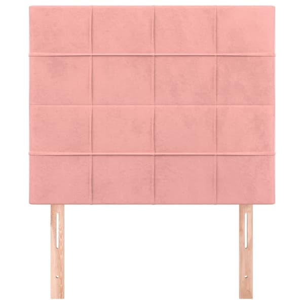 Sänggavel rosa 100x5x118/128 cm sammet