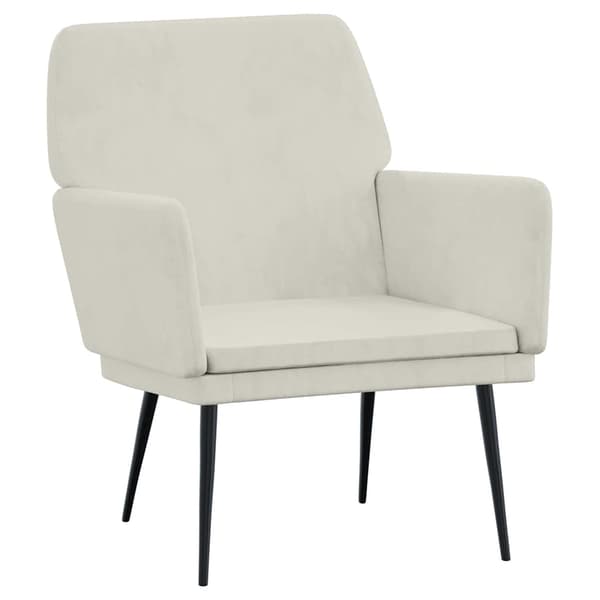 Loungestol gräddvit 62x79x79 cm sammet