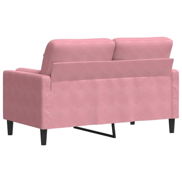 2-sitssoffa med prydnadskuddar rosa 120 cm sammet