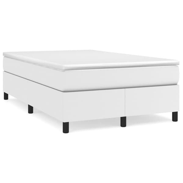 Boxspring-sängram vit 120x200 cm konstläder