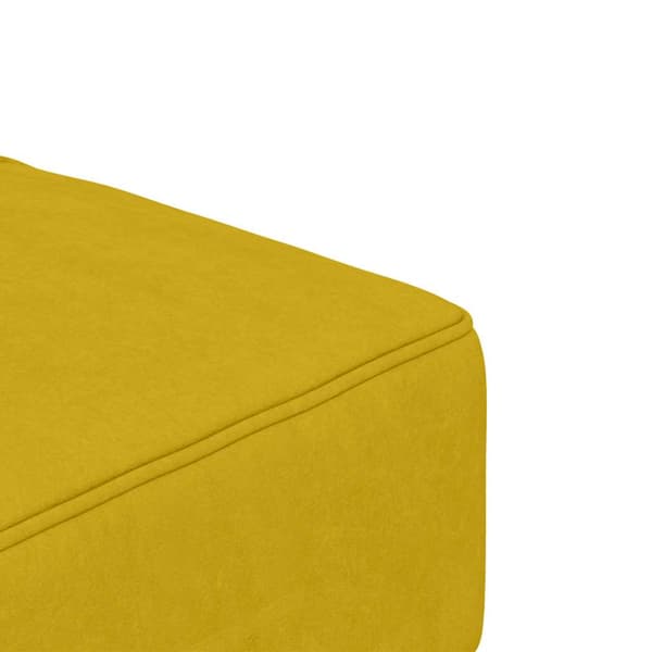 Bäddsoffa 2-sits med två kuddar gul sammet