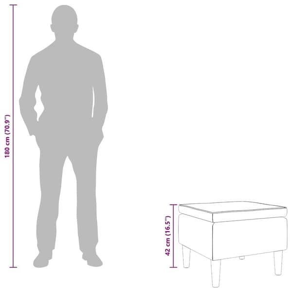 Pall med träben gräddvit tyg