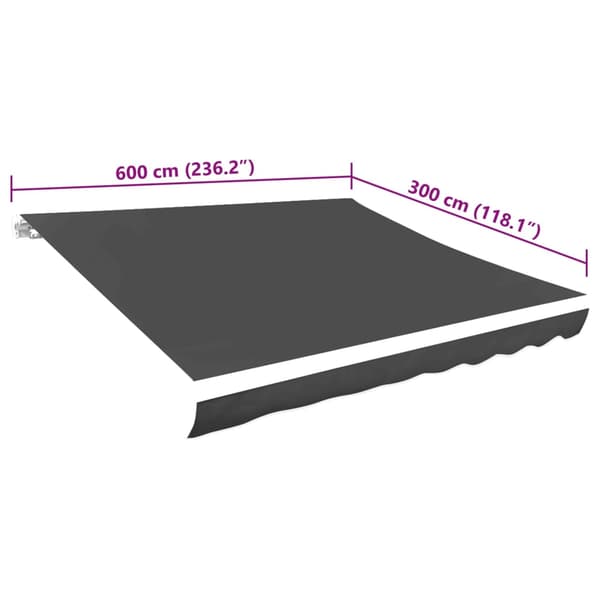 Markisduk antracit 6x3 m