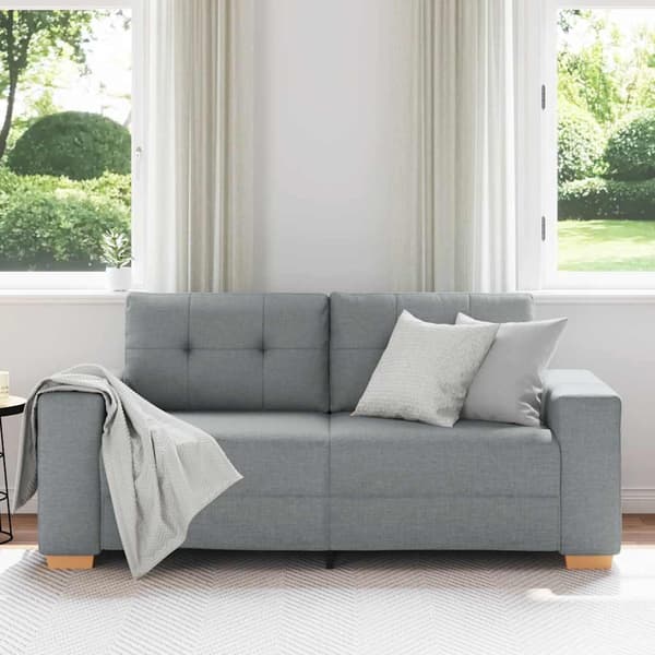 Loveseat soffa ljusgrå 180x77x82 cm tyg