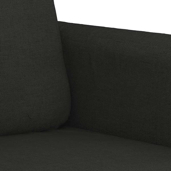 3-sitssoffa svart 180 cm tyg