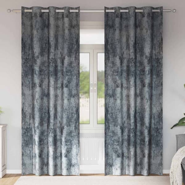 Sammetsgardiner 2 st Silvergrå 245 x 140 cm Sammet