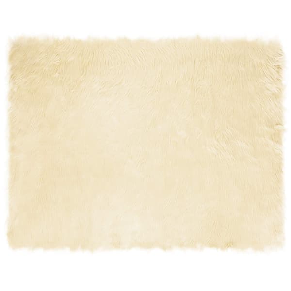 Fuskfäll matta TAFALLA Gräddvit 240 x 340 cm Polyester