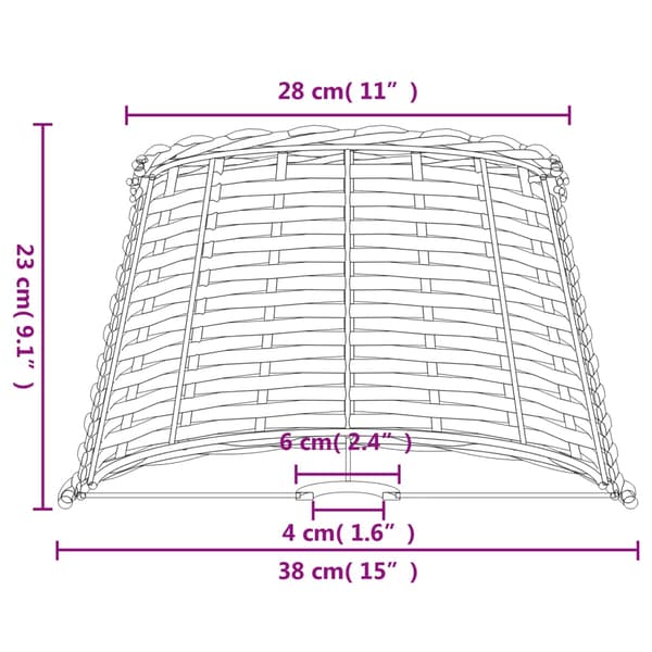 Lampskärm vit Ø38x23 cm korgmaterial
