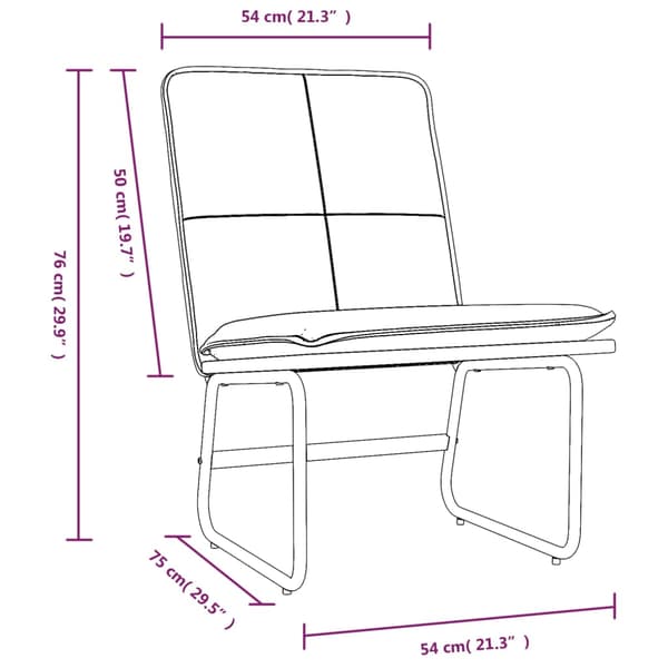 Loungestol grå 54x75x76 cm konstläder