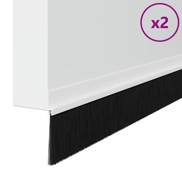 Självhäftande dörrborstlist 2 pcs Vit 100 cm Aluminiumlegering
