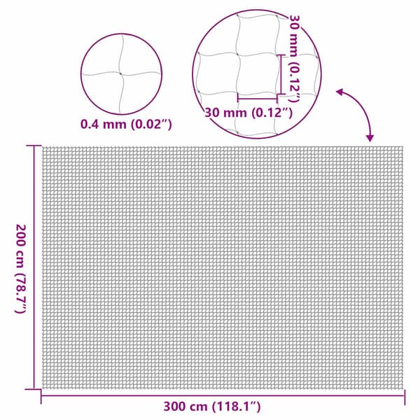 Katnät transparent 3x2 m nylon