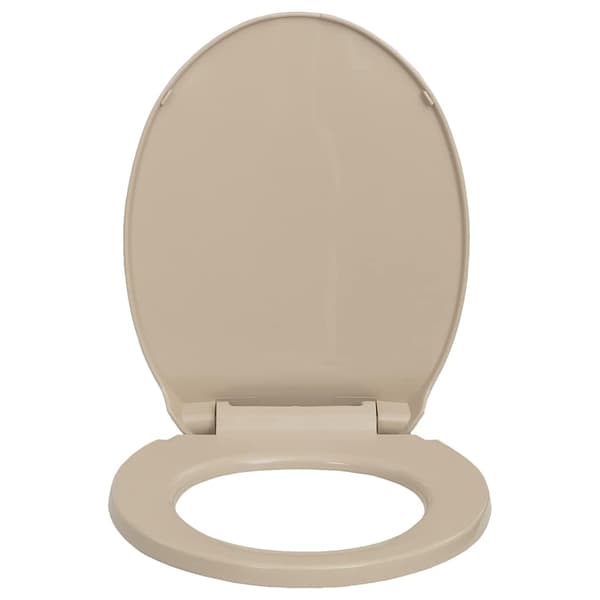 Toalettsits mjuk stängning beige oval