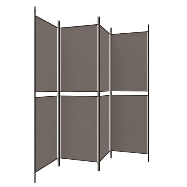 Rumsavdelare 4 paneler antracit 200x220 cm tyg