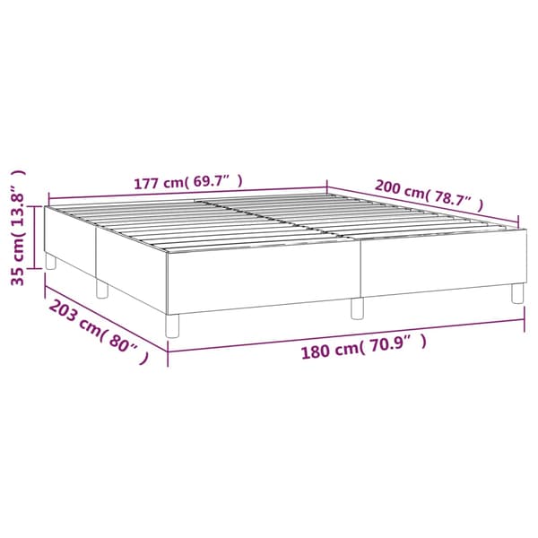 Boxspring-sängram ljusgrå 180x200 cm tyg
