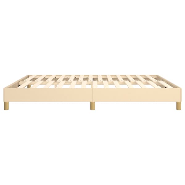 Boxspring-sängram gräddvit 180x200 cm tyg