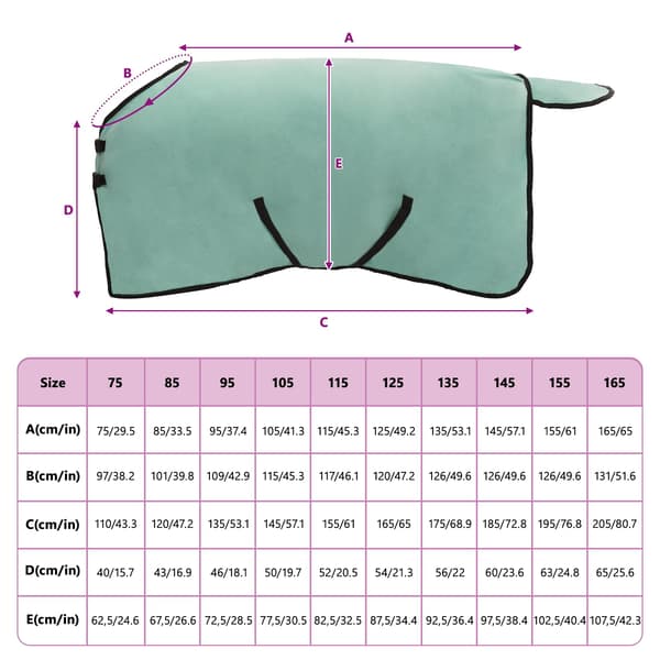 Hästdyna Speciell grön 75 cm Polyester Fleece