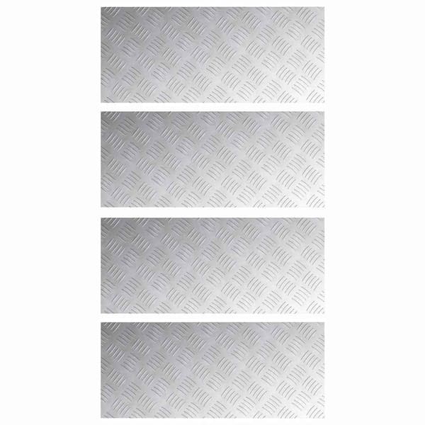 Trappsteg Rektangulär 4 pcs Silver 70 x 30 cm Aluminium