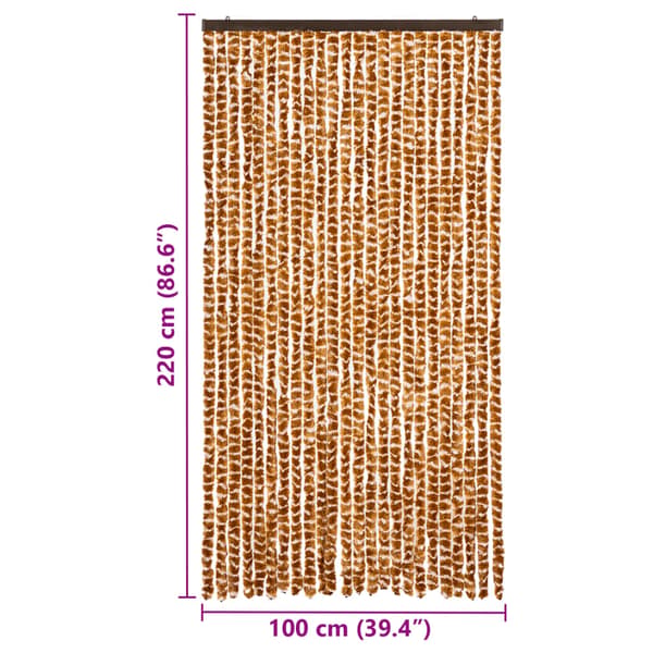 Insektsdraperi ockra och vit 100x220 cm chenille