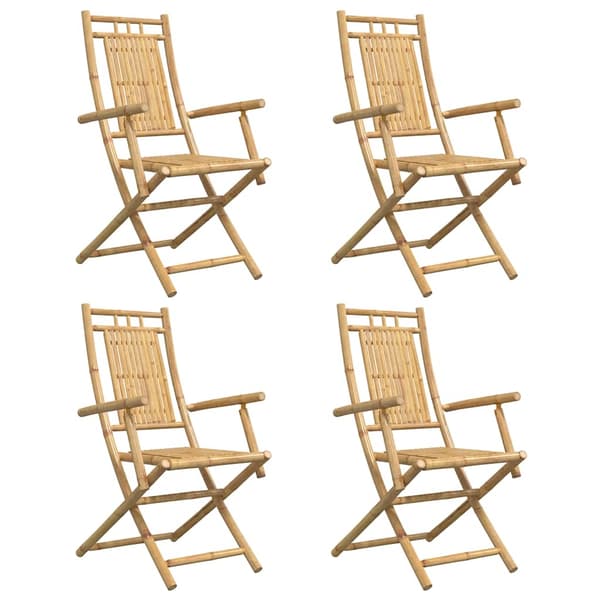 Hopfällbara trädgårdsstolar 4 st 53x66x99 cm bambu