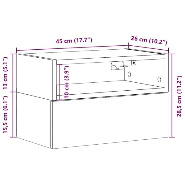 Väggmonterade sängbord 2 st vit 45x26x28,5 cm