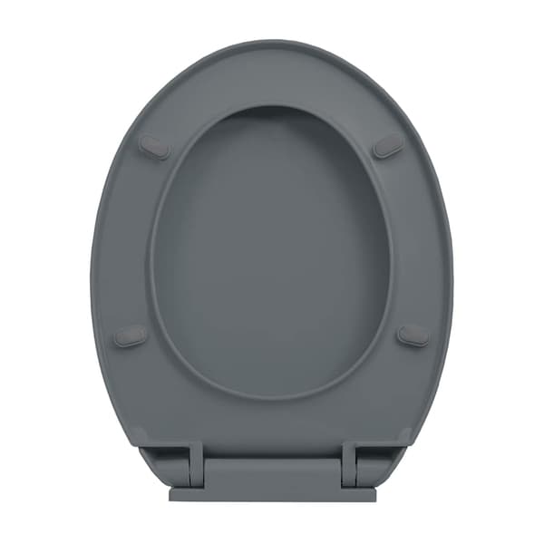 Toalettsits mjuk stängning grå oval