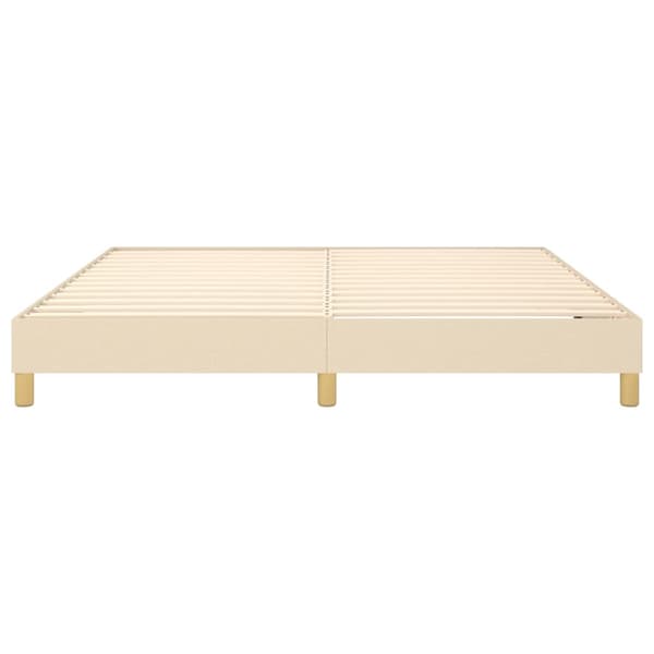 Boxspring-sängram gräddvit 160x200 cm tyg