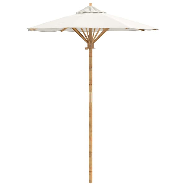 Trädgårdsparasol Krämvit Ø 150 x 210 cm Bambu
