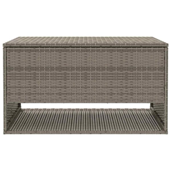 Kuddlåda för utomhusbruk grå 100x55x55,5 cm konstrotting