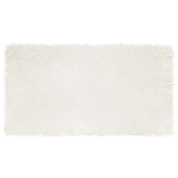 Fuskfäll matta TAFALLA Vit 60 x 110 cm Polyester