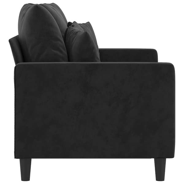 2-sitssoffa ljusgrå Svart 120 cm sammet