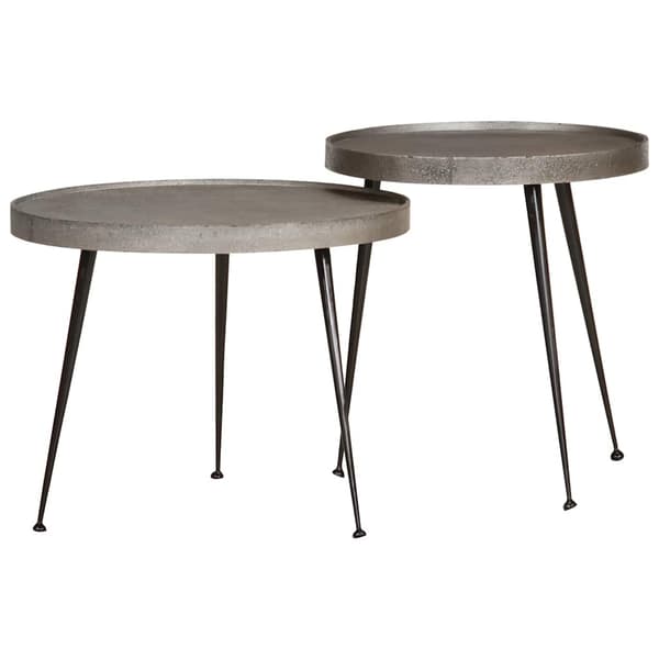 Soffbord 2 delar silverfärgat trä