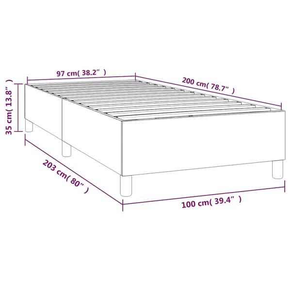 Boxspring-sängram mörkgrön 100x200 cm sammet