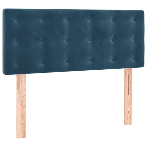 Ramsäng med madrass mörkblå 100x200 cm sammet